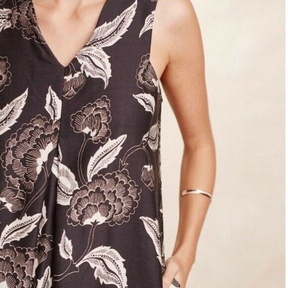 Anthropologie Floreat Soha Black and White Floral Maxi Dress Size Small S - Picture 2 of 8